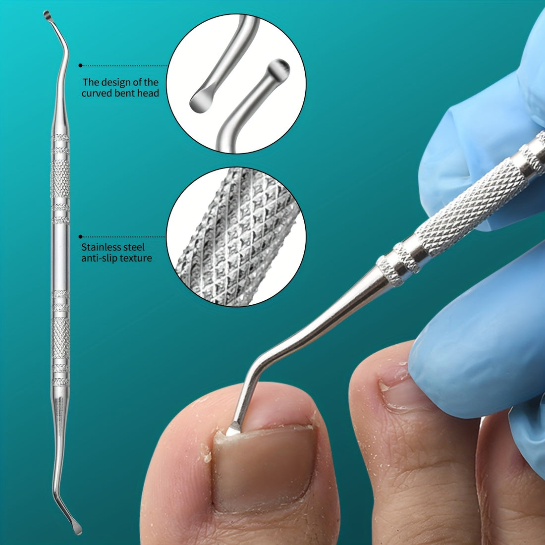 7pcs cuticle tool set cuticle fork blackhead