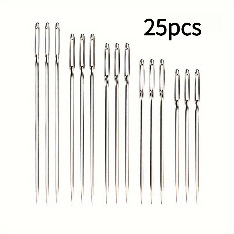25 large eye hand sewing needles extra large eye