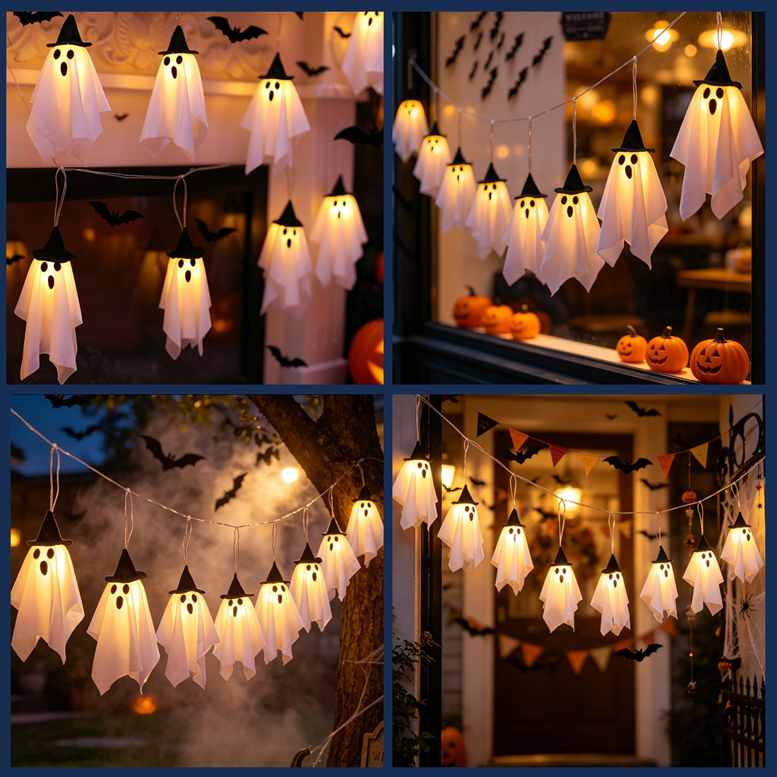 2026 new style 1 set 8 hanging halloween lights hat