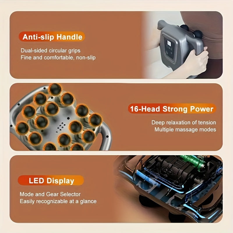 16 drive fascia gun muscle massager gun 9 gears