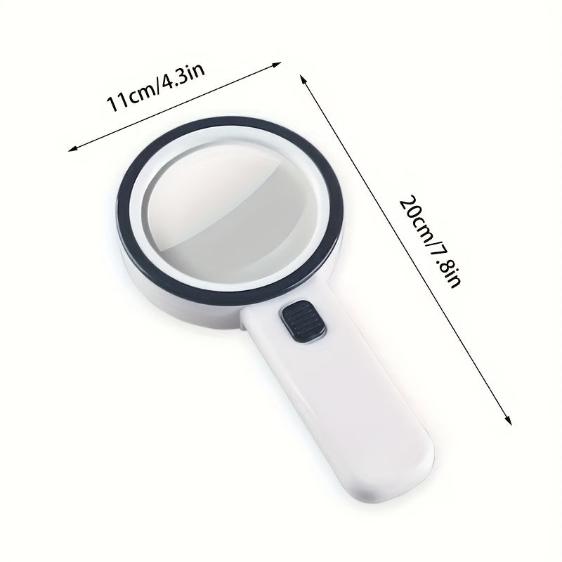 30 power handheld magnifying glass led light battery