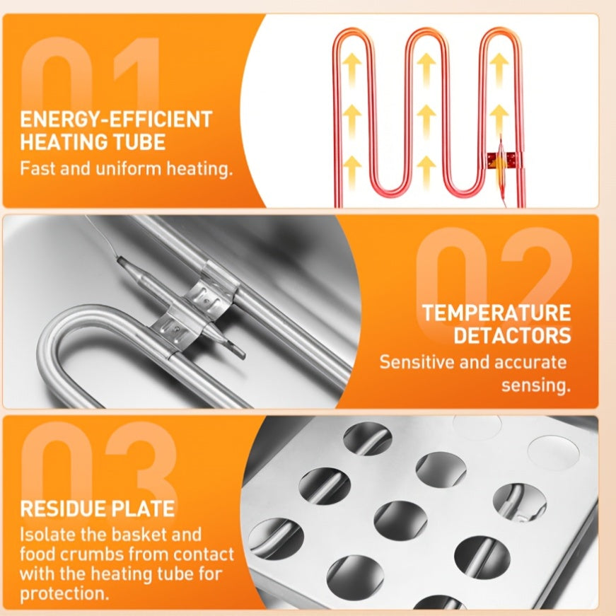 stainless steel 2 baskets lids