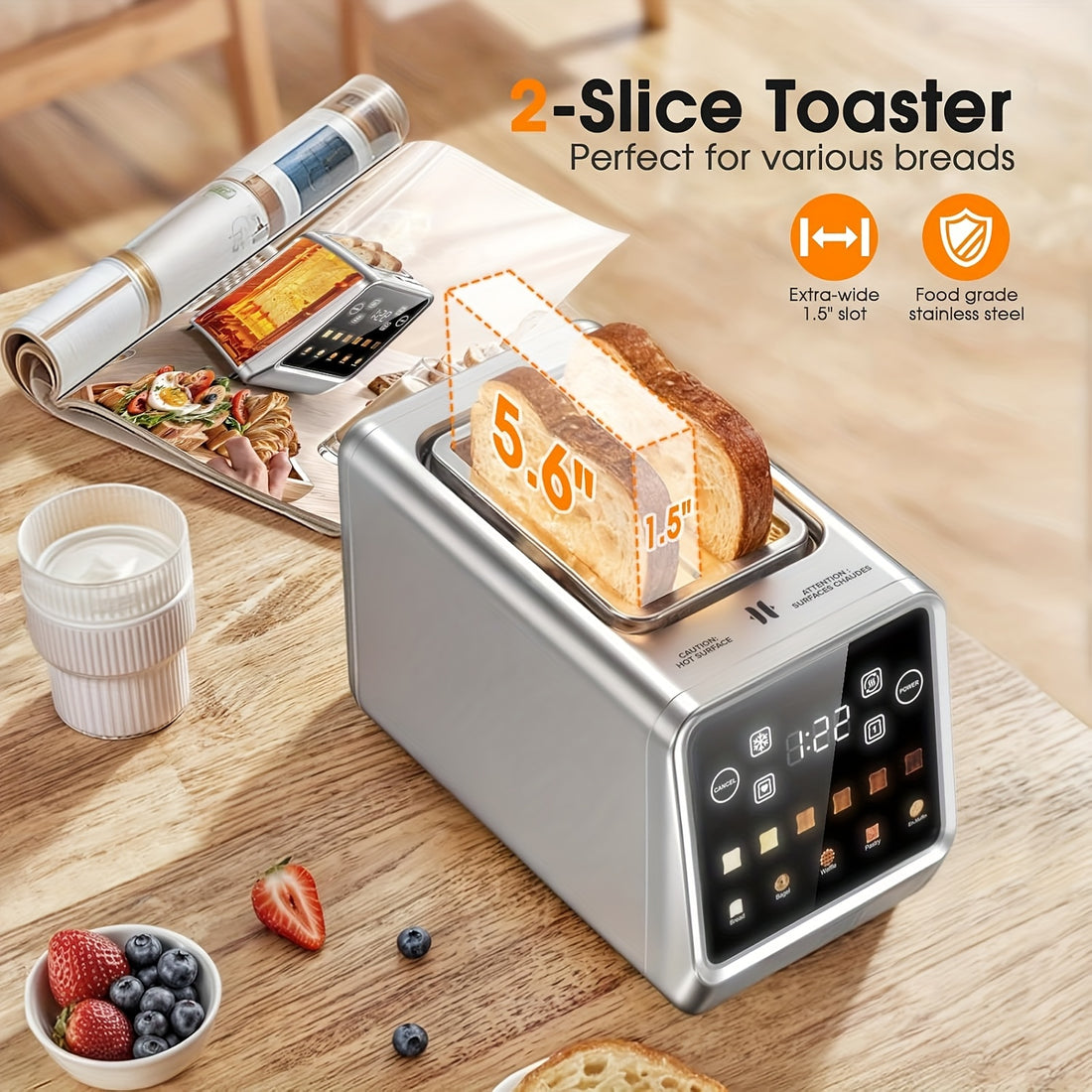 toaster 2 stainless steel