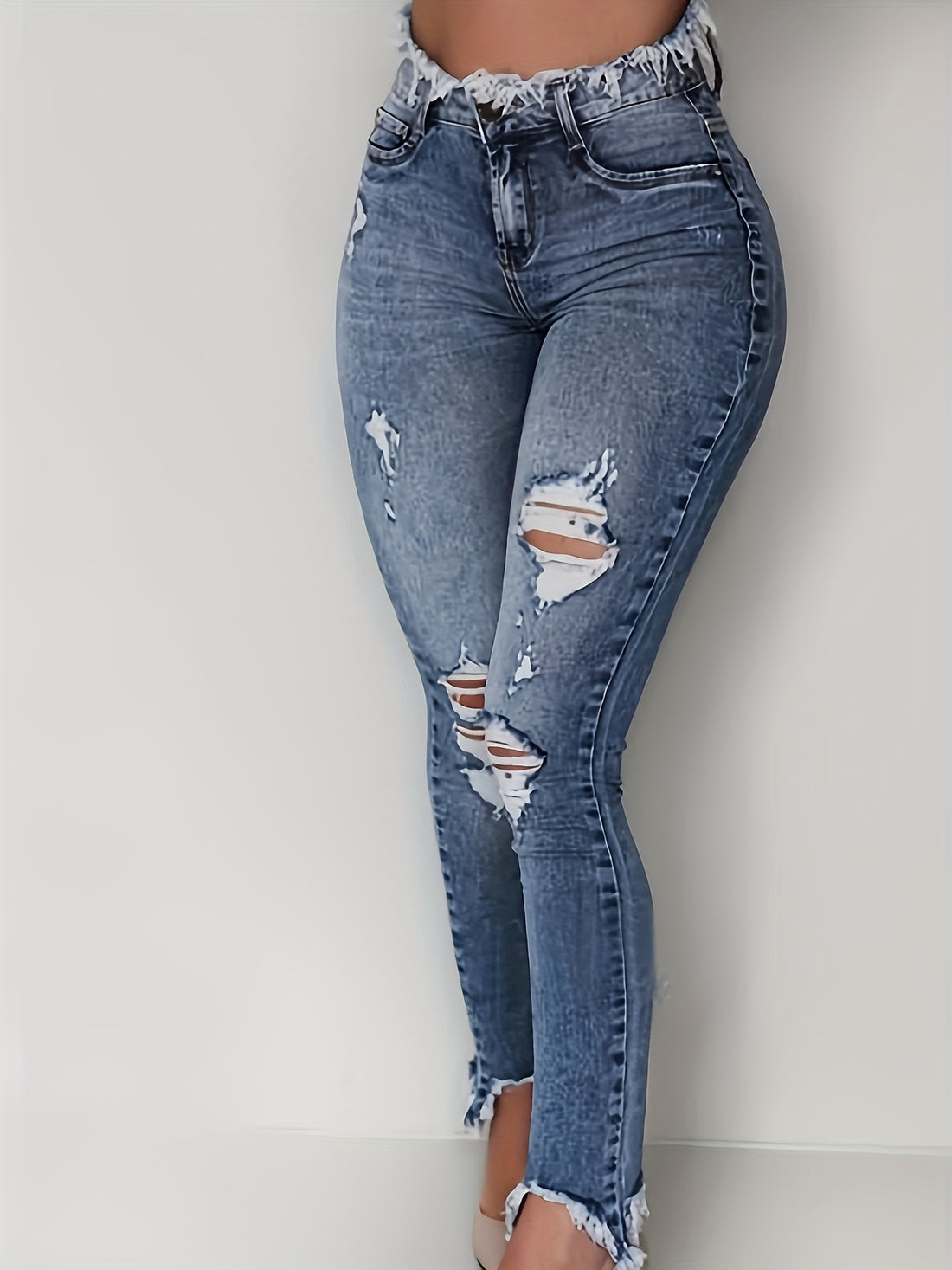 womens fashion irregular ripped jeans womens jeans