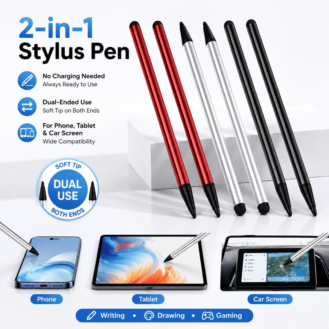 4pcs set 2 silvery 1 black dual purpose multi