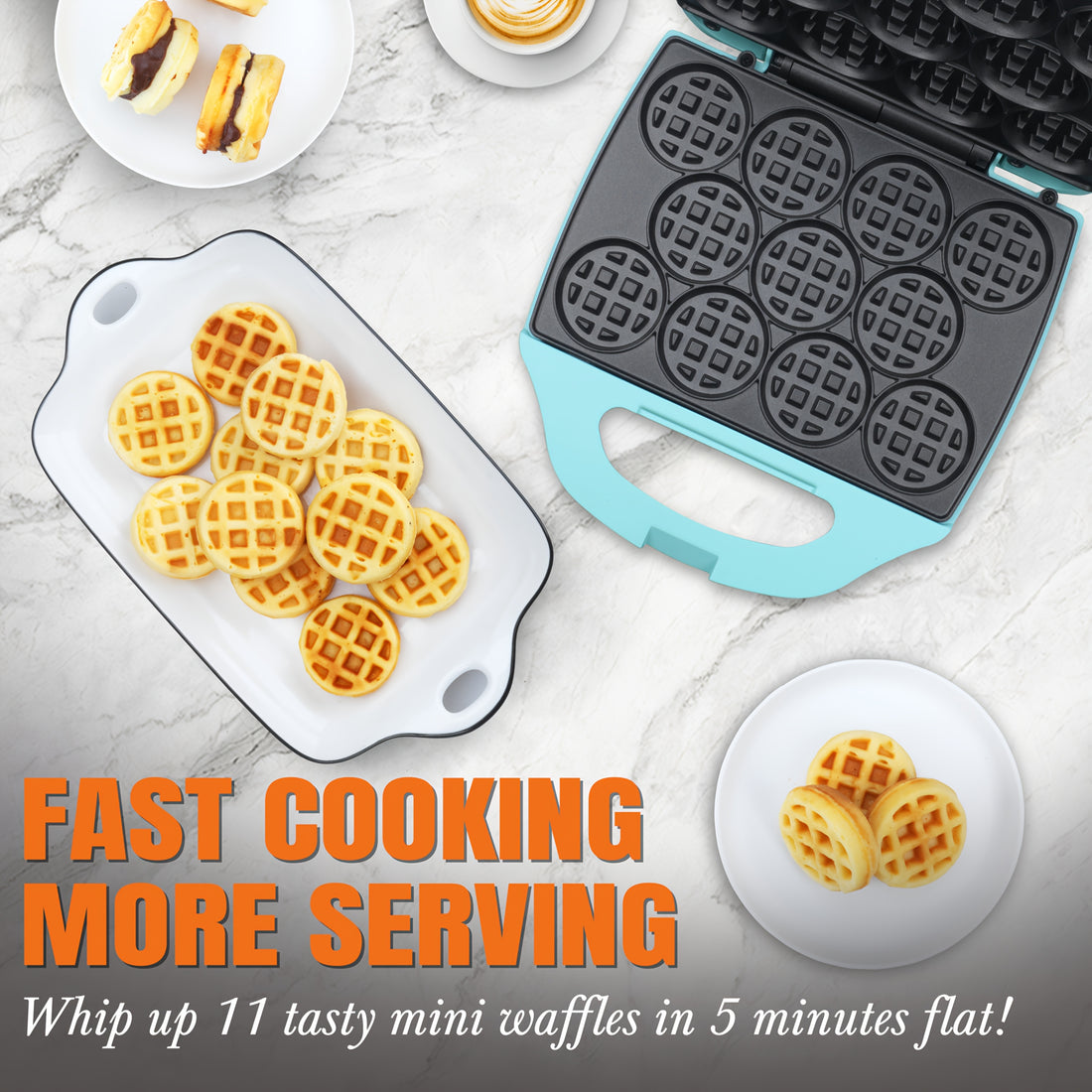 11 x 2 size waffle maker mini belgian waffle machine