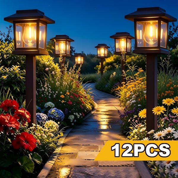 12pcs solar pathway lights bright led solar
