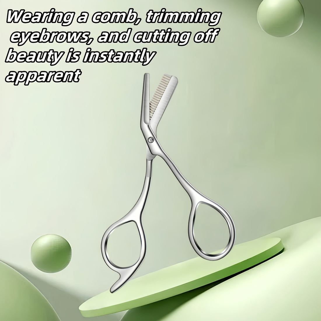 stainless steel eyebrow scissors built in brow