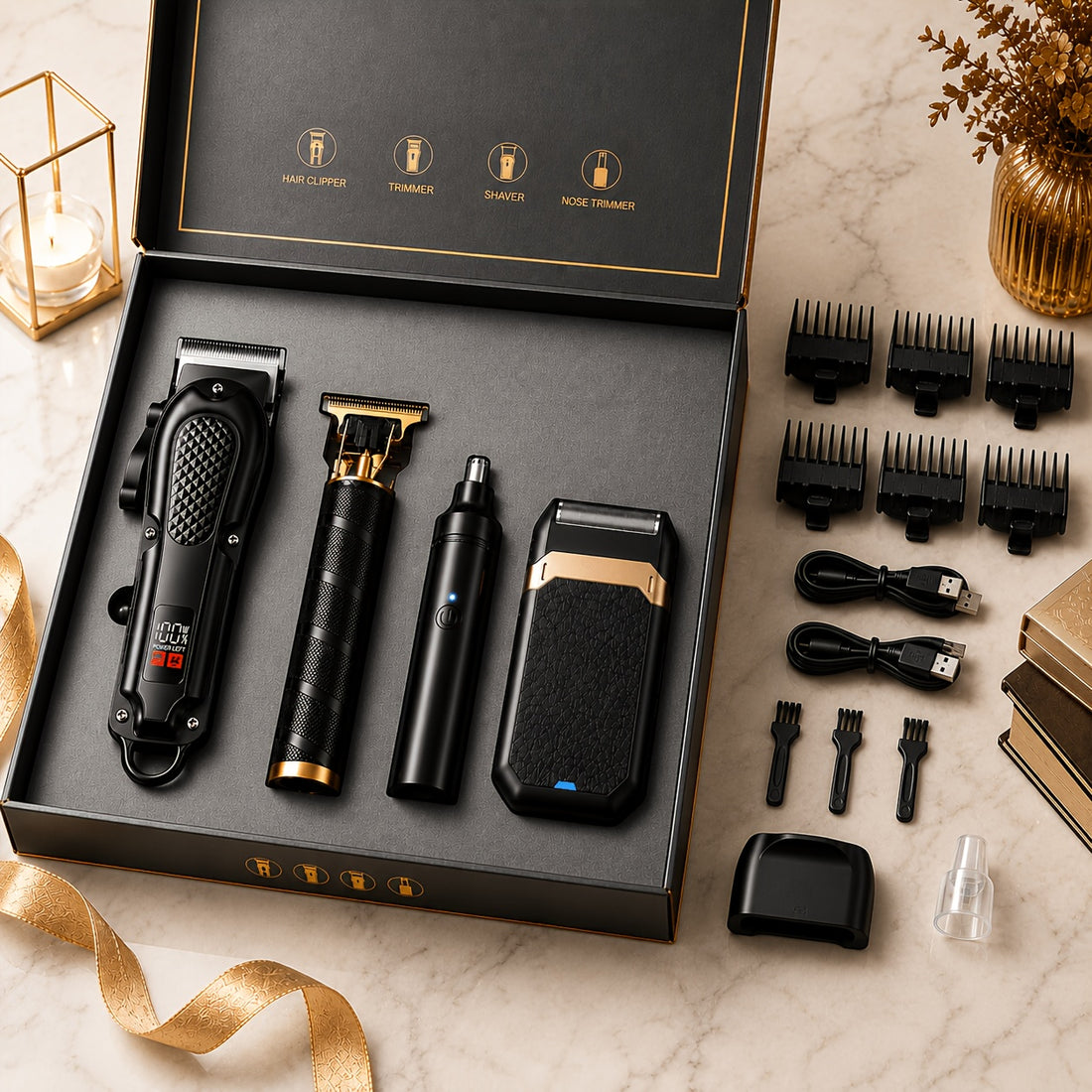 rechargeable electric grooming kit an lcd battery
