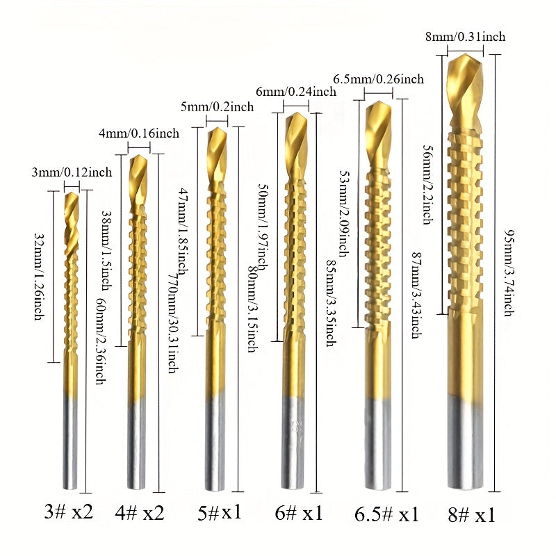 8pcs coated high sawtooth drill bit multi