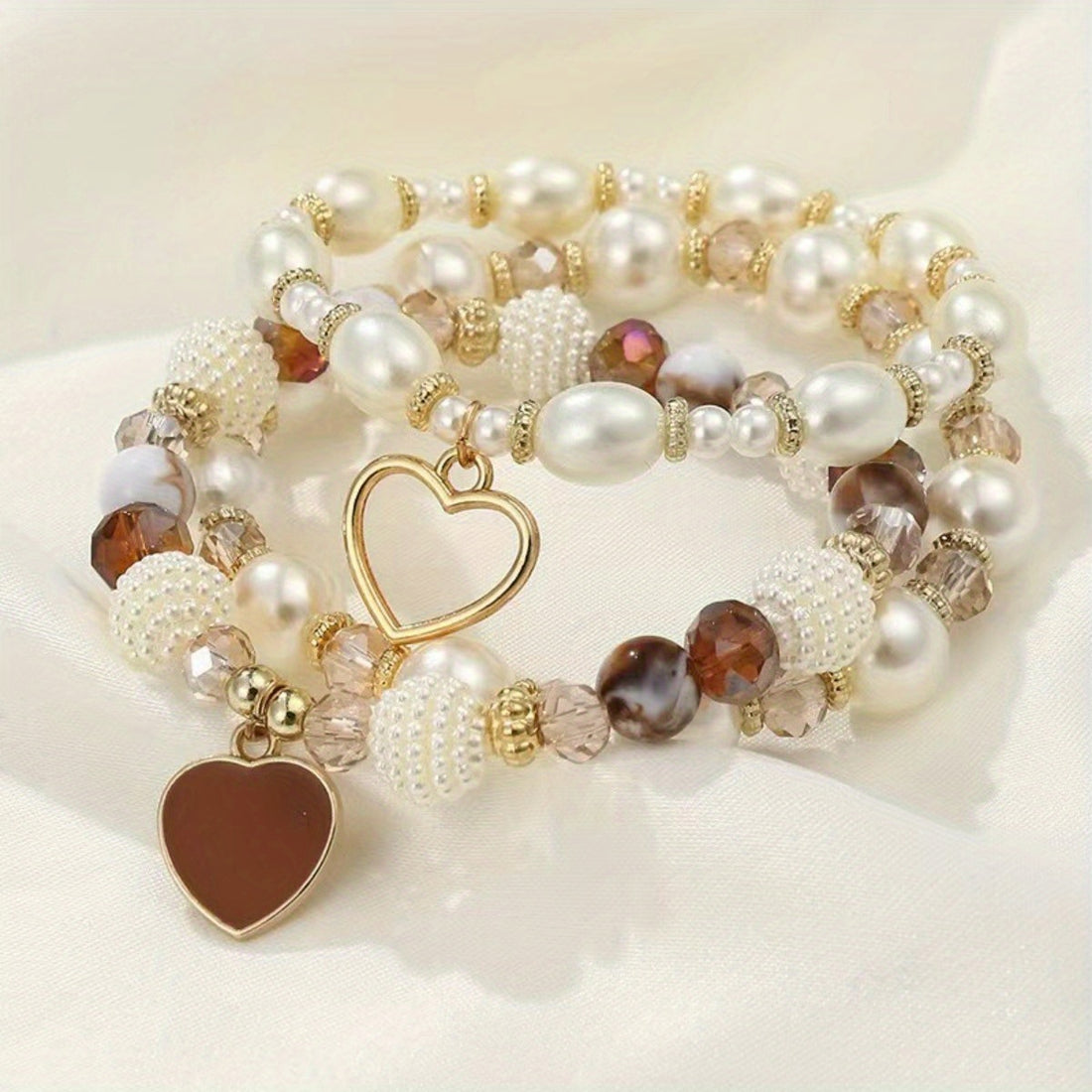5pcs bracelet pearl handmade beading bohemian fashion