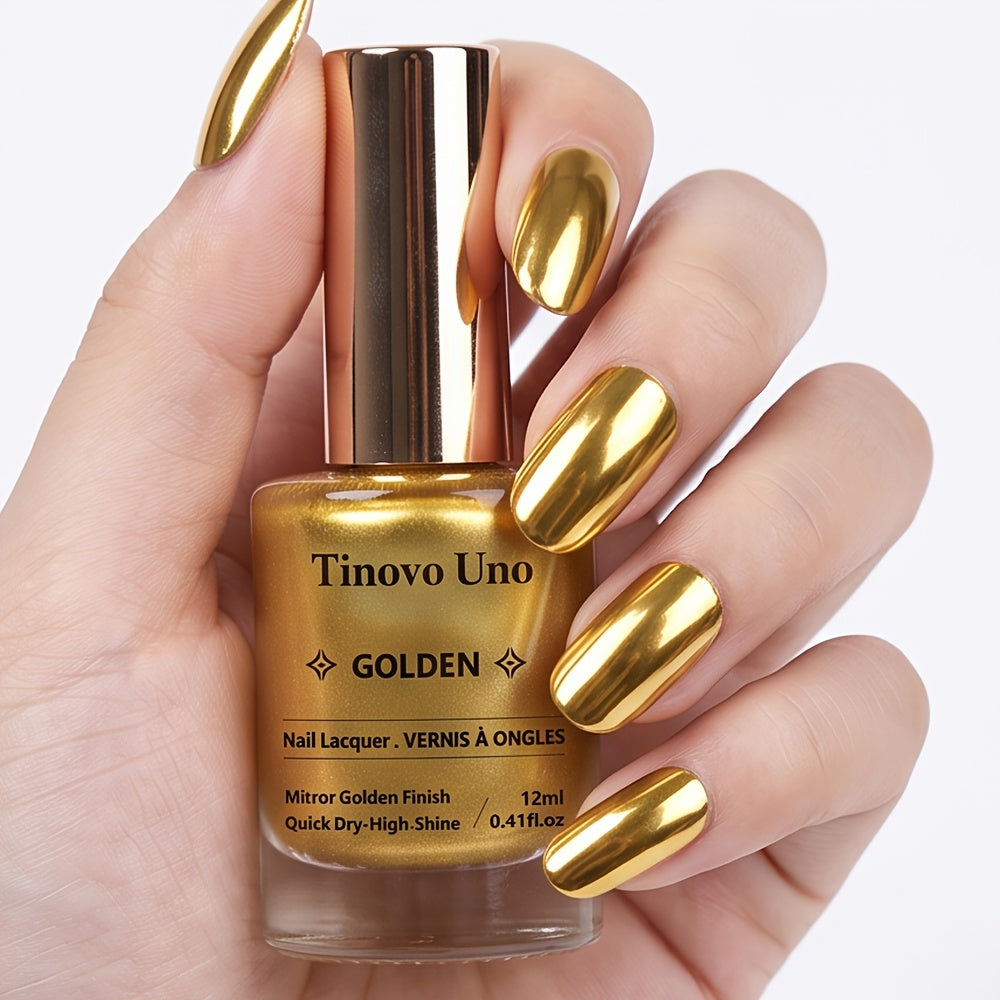 tinovo golden metallic nail polish quick drying formula