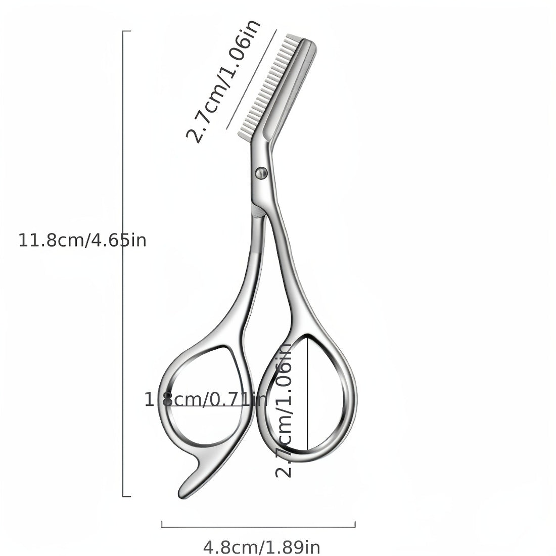 stainless steel eyebrow scissors built in brow