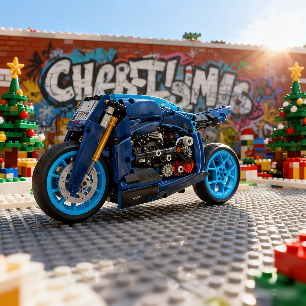 1 8 motorcycle building blocks high   assembly