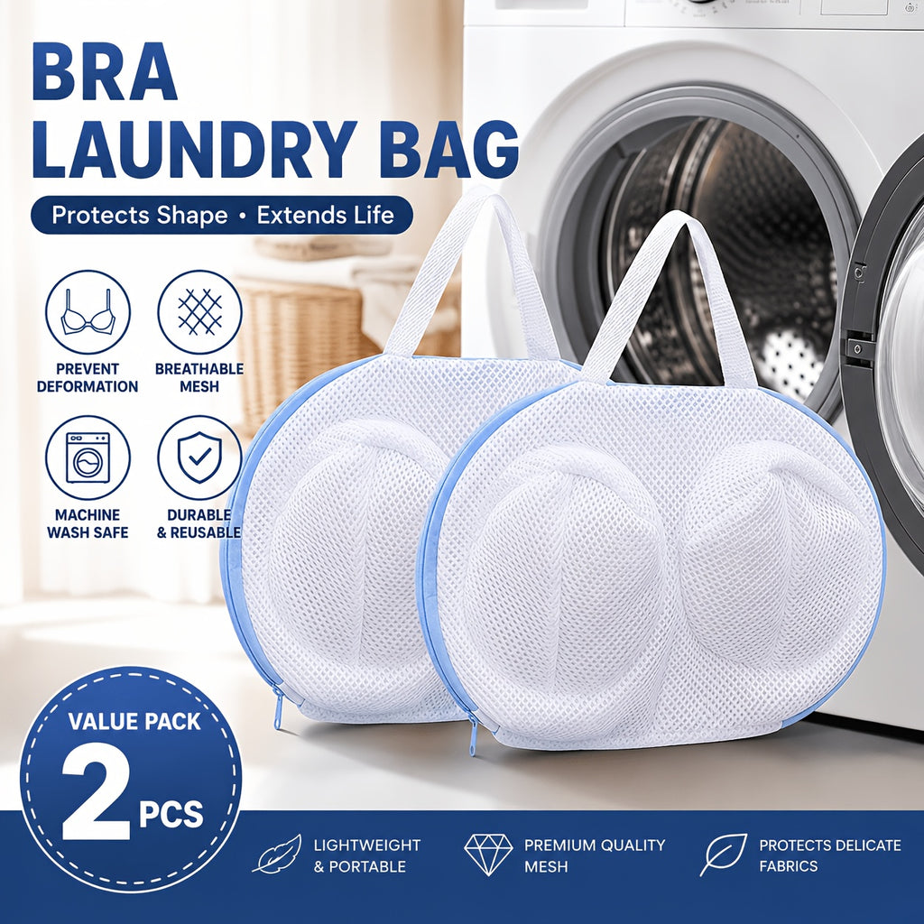 2pcs 3d bra laundry bag handle anti deformation mesh wash