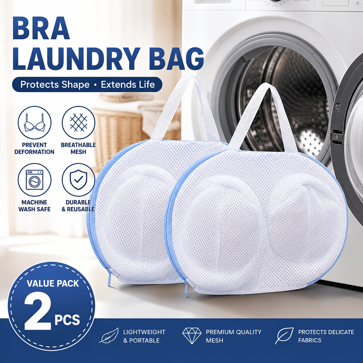 2pcs 3d bra laundry bag handle anti deformation mesh wash