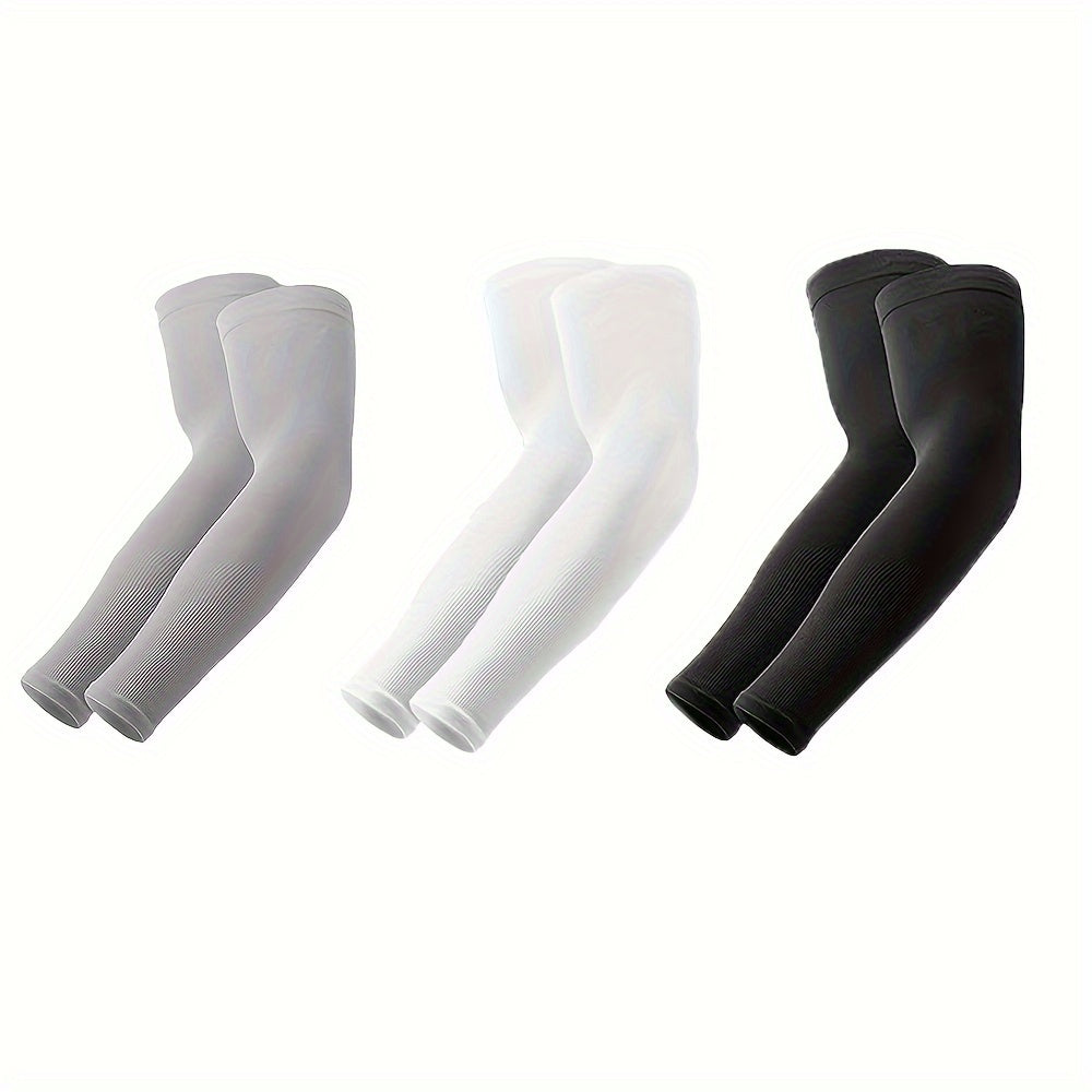3 pairs ice like arm sleeves breathable elastic quick dry