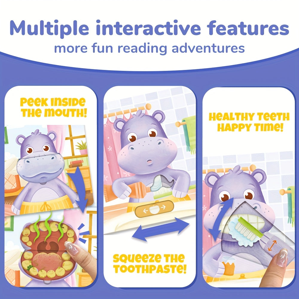toothbrush adventure push pull books busy book parent