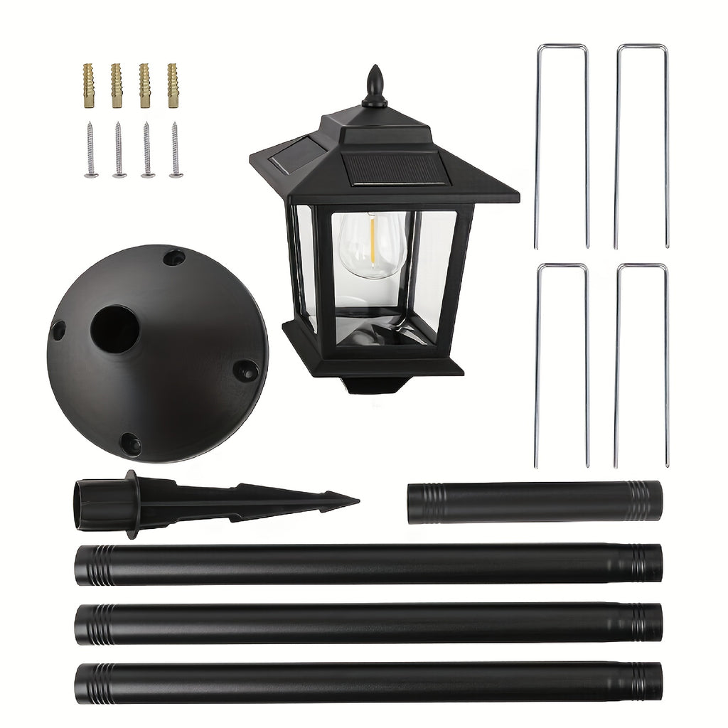 2pcs solar outdoor lamp post pole lights built in lithium