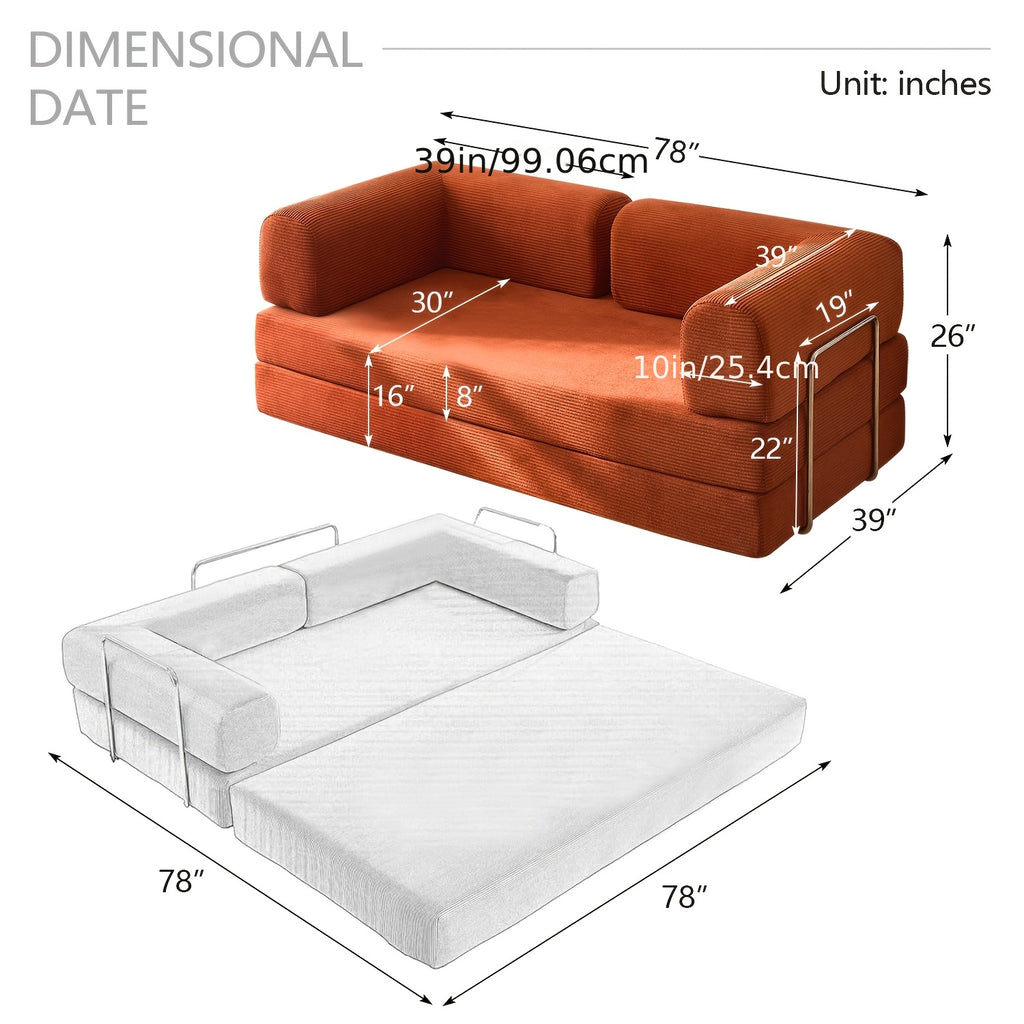 78 7 70 8 59 folding   bed convertible floor sofa
