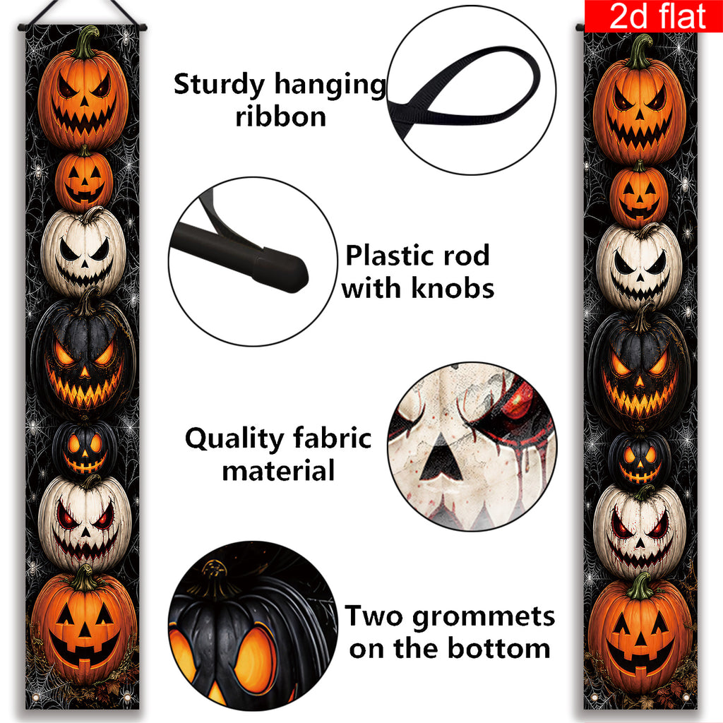 2d flat 2d flat banner 2pcs halloween front door porch logo