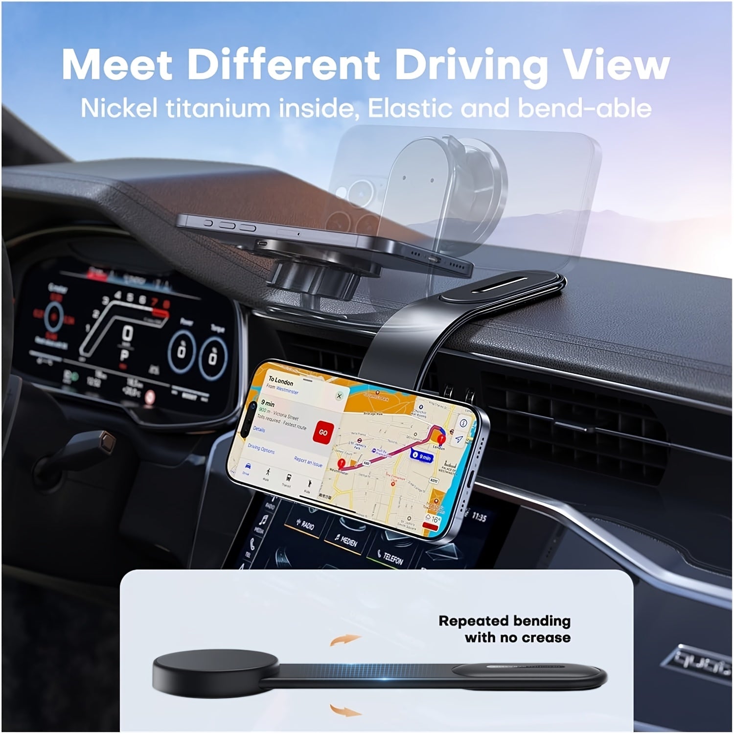 magnetic car phone holder   aluminum arm car magnet