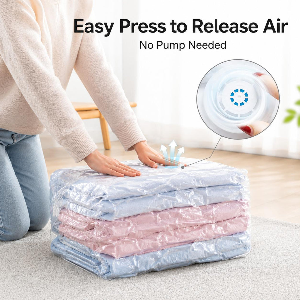 8pcs heavy duty vacuum storage bag no pump required