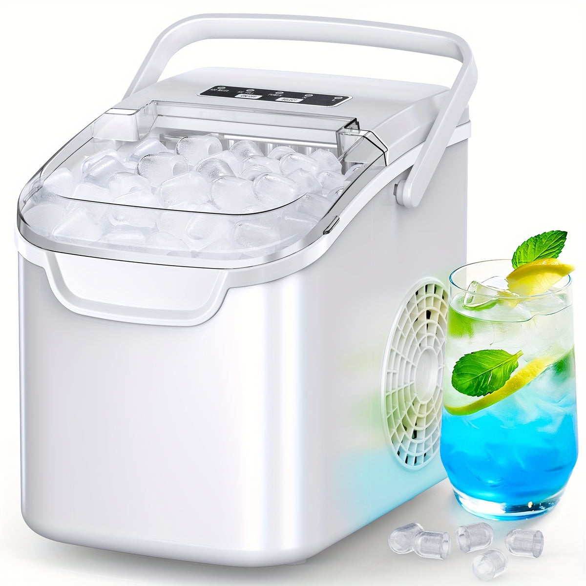 ice maker machine 8 ice cubes in 6   26lb day ice 2 sizes