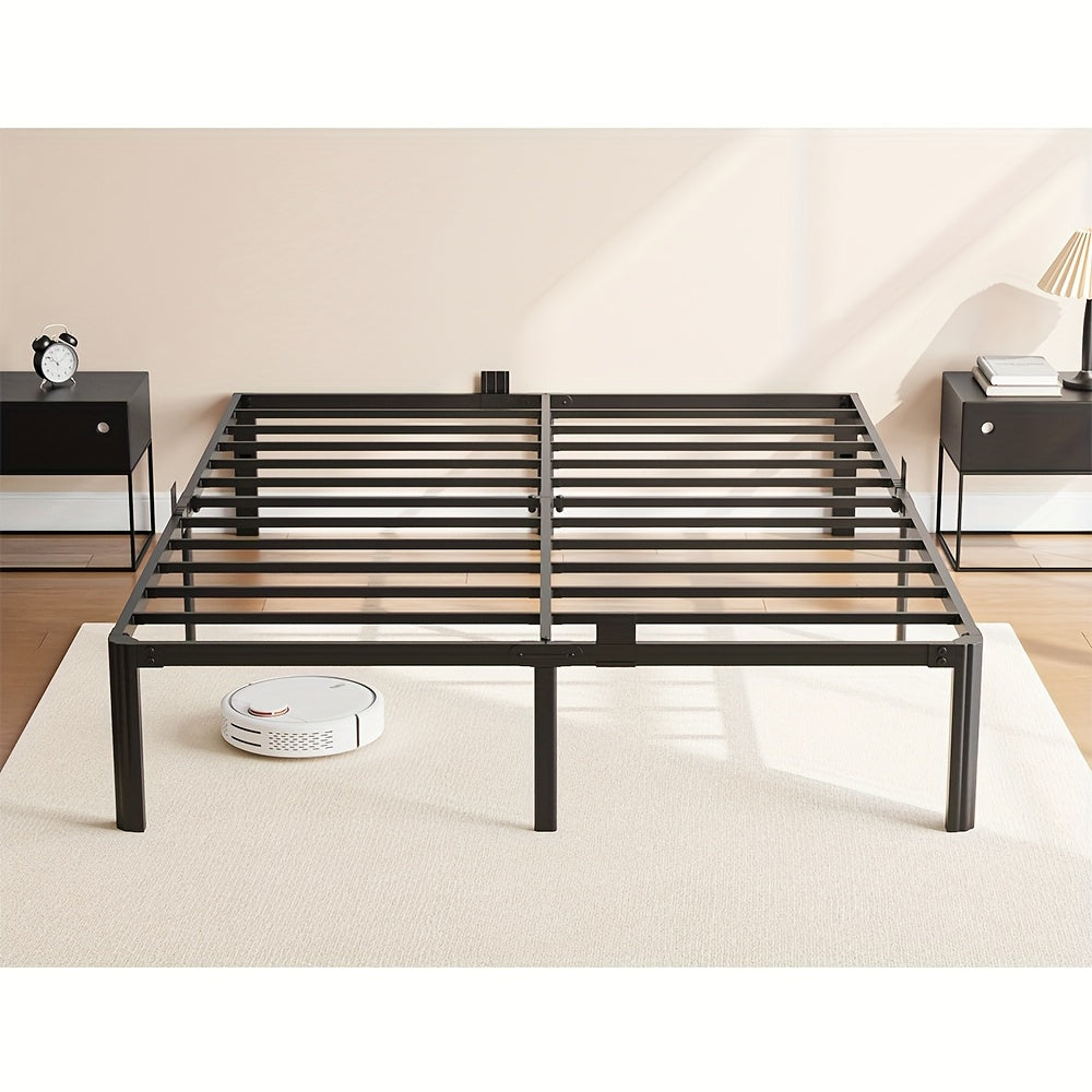 14 inch black metal bed frame king queen full twin