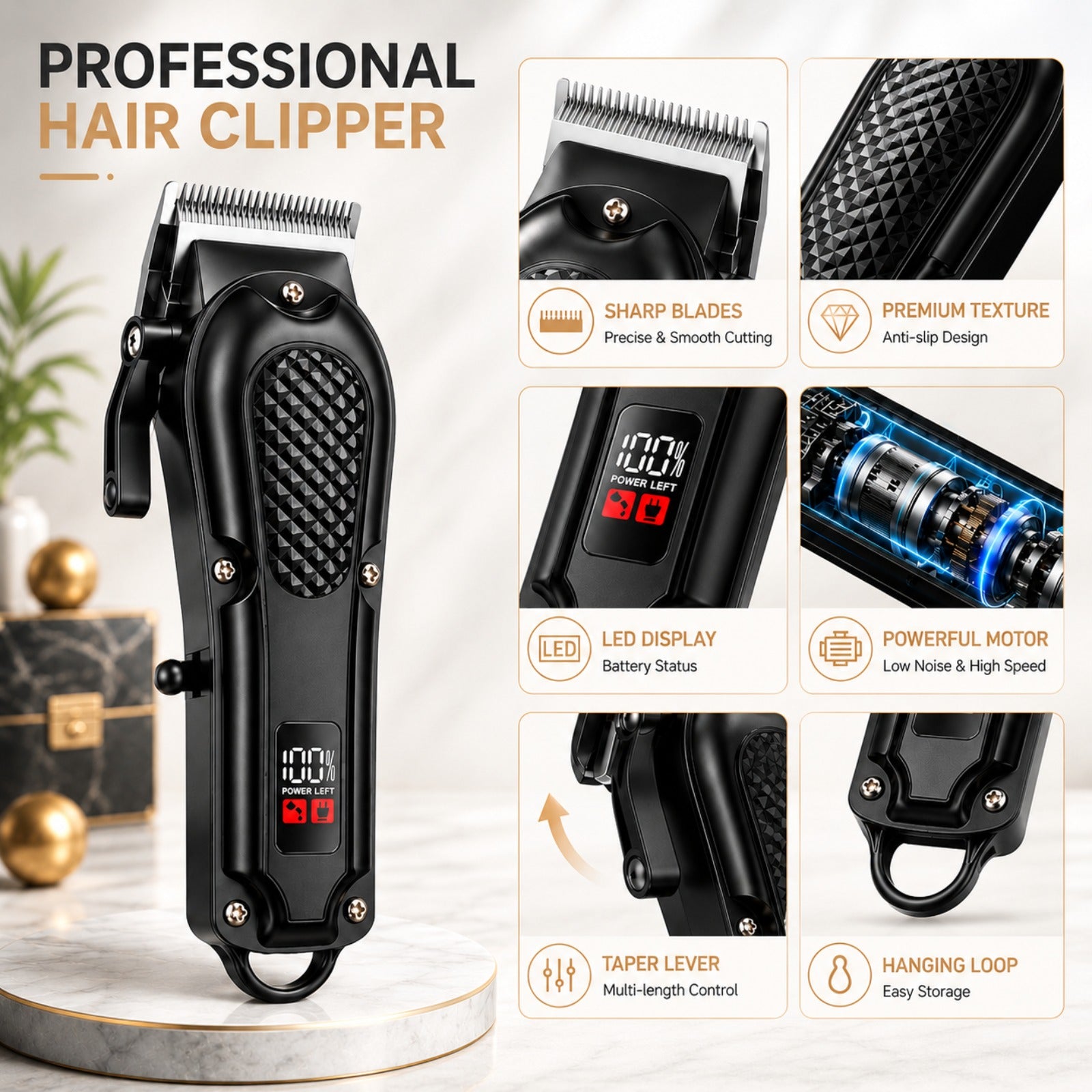 rechargeable electric grooming kit   an lcd battery