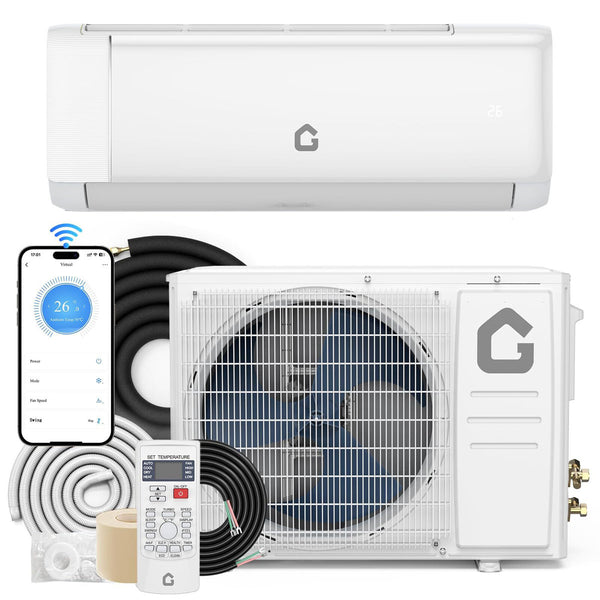 12000BTU  Mini Split Air Conditione/Heating System, 230V, SEER 18.5, For Rooms Up To 750 Sq. Ft