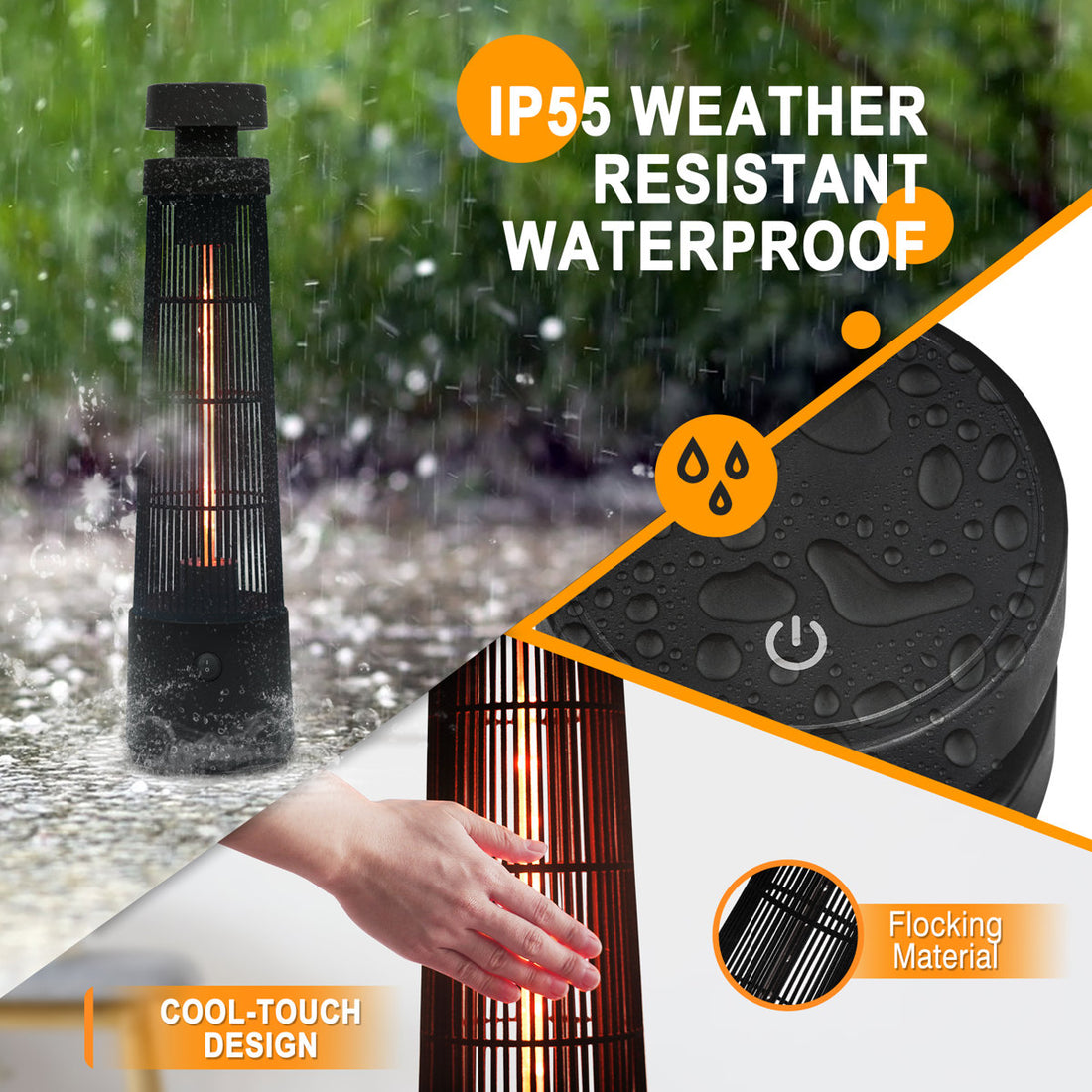 1200 Watt Electric Standing Patio Heater