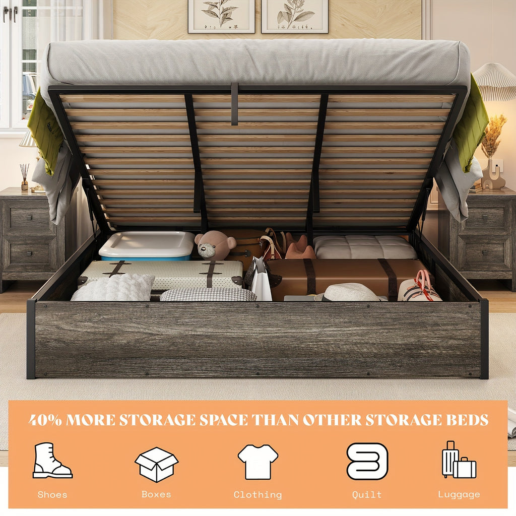 lift storage bed storage underneath wooden platform bed