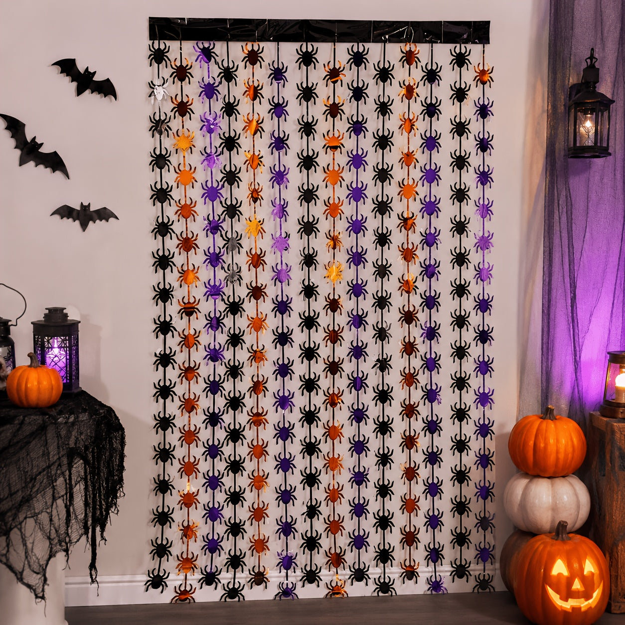 2pcs halloween pumpkin   rain background ribbon 1 2m