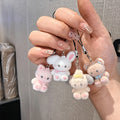 2pcs multicolor plush bunny bear phone charms phone lanyards