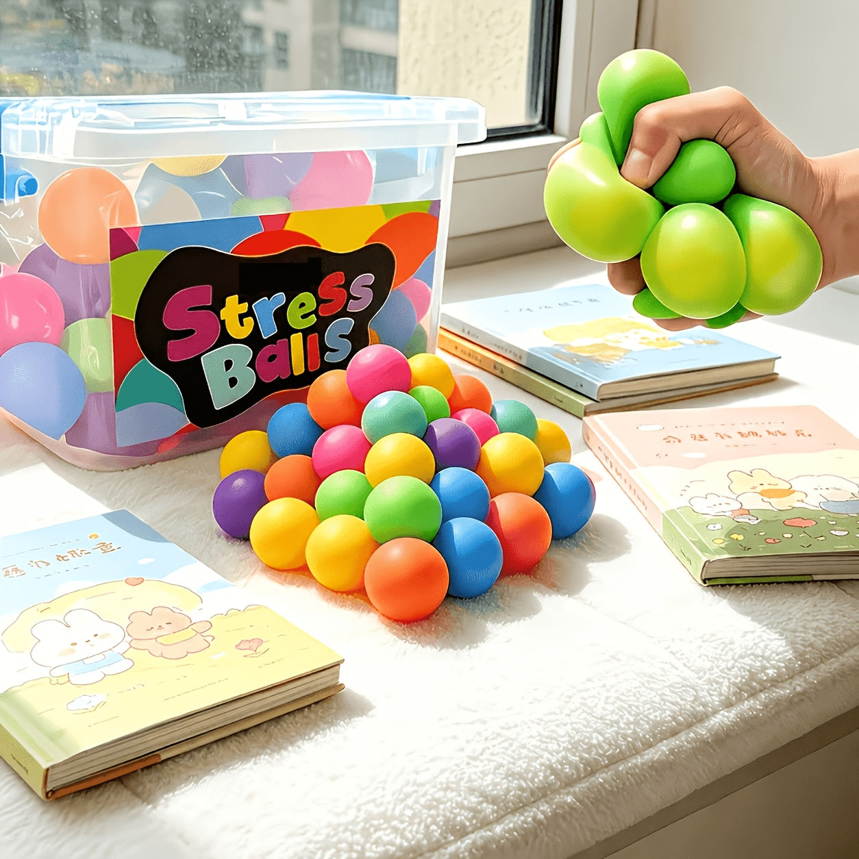 8pcs random color squeezable ball 8pcs in a pack a