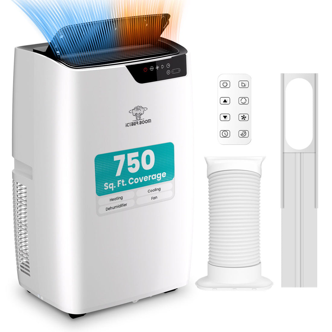 14,000 BTU Portable Air Conditioner With Heater, 4-In-1 Ac Unit With Dehumidifier, Sleep Mode, And 3 Fan Speeds - Cools & Heats Up To 750 Sq. Ft. RHKT14030