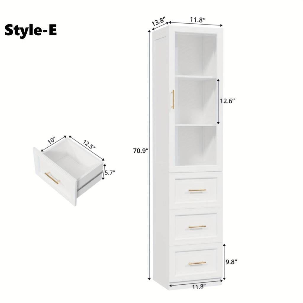 modular bookshelf display cabinet set glass doors drawers 5