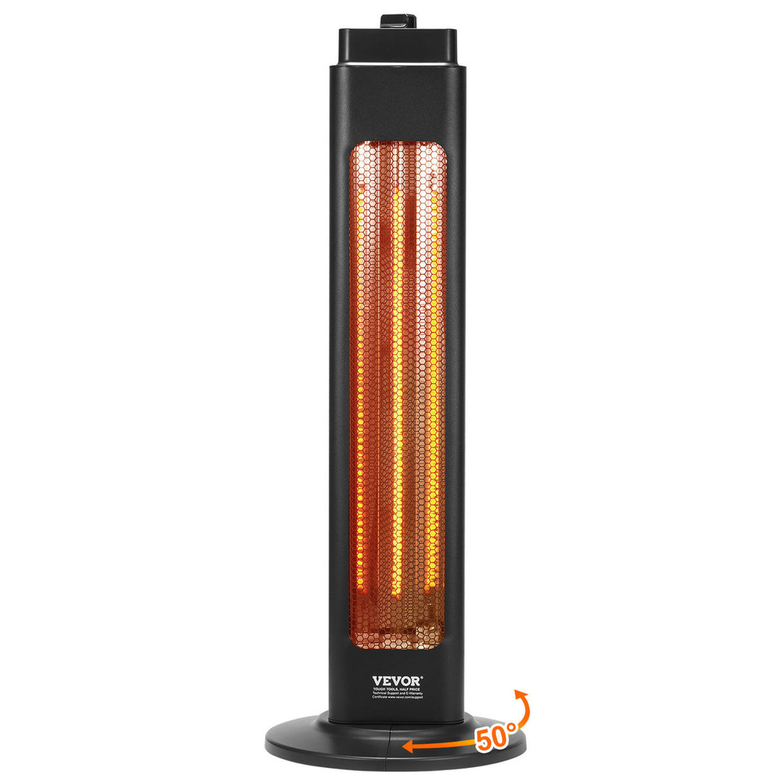 1500W Infrared Heater Electric Space Heater Remote Control 3 Speeds Tower
