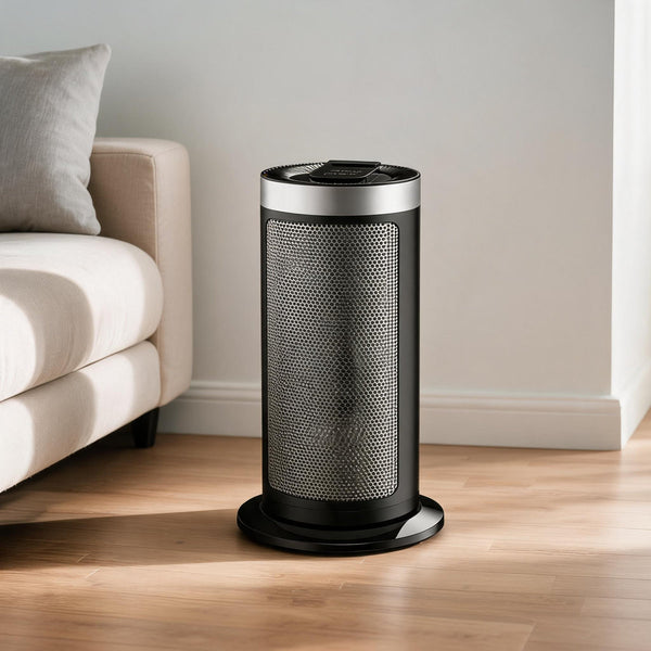 1500W Portable Ceramic Space Heater, PTC Electric Fan 900W Low Setting, Overheat & Tip-Over Protection, Sliver