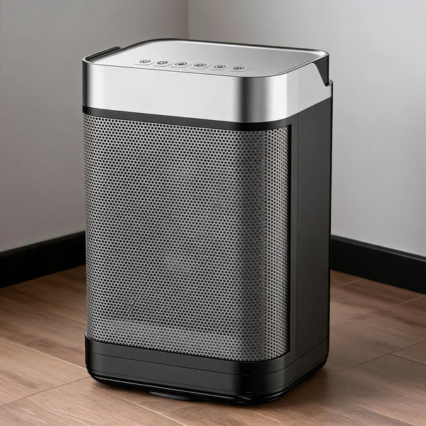 1500W Portable Space Heater Remote & Thermostat, Digital Display, 12H Timer, PTC Ceramic Fan, Sliver