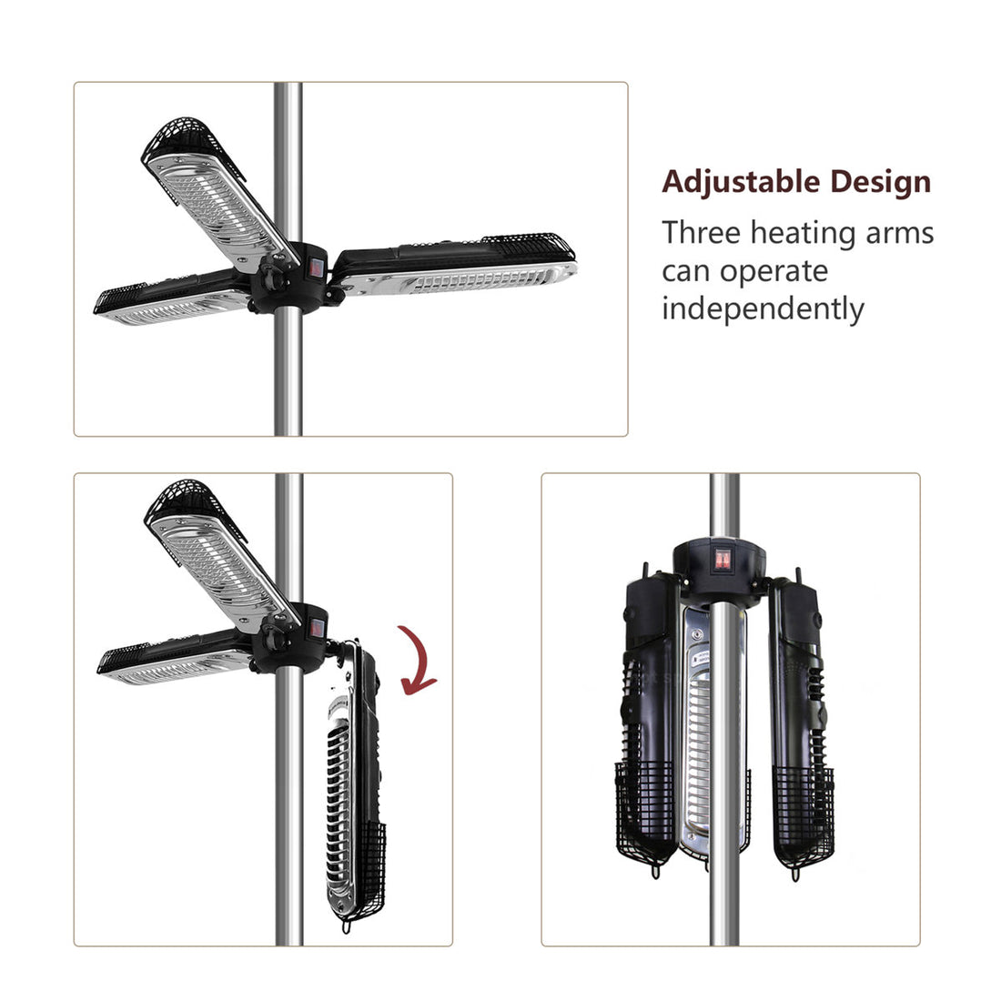 1500W Stainless Steel Electric Hanging Umbrella-Shaped Patio Heater
