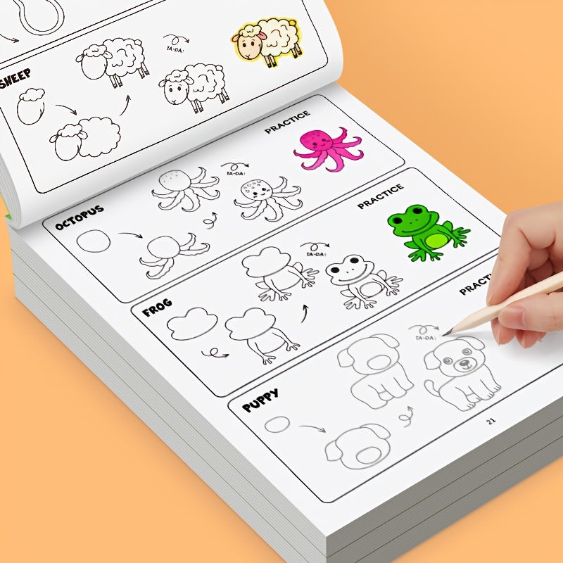 1 book 32 pages draw animals childrens book