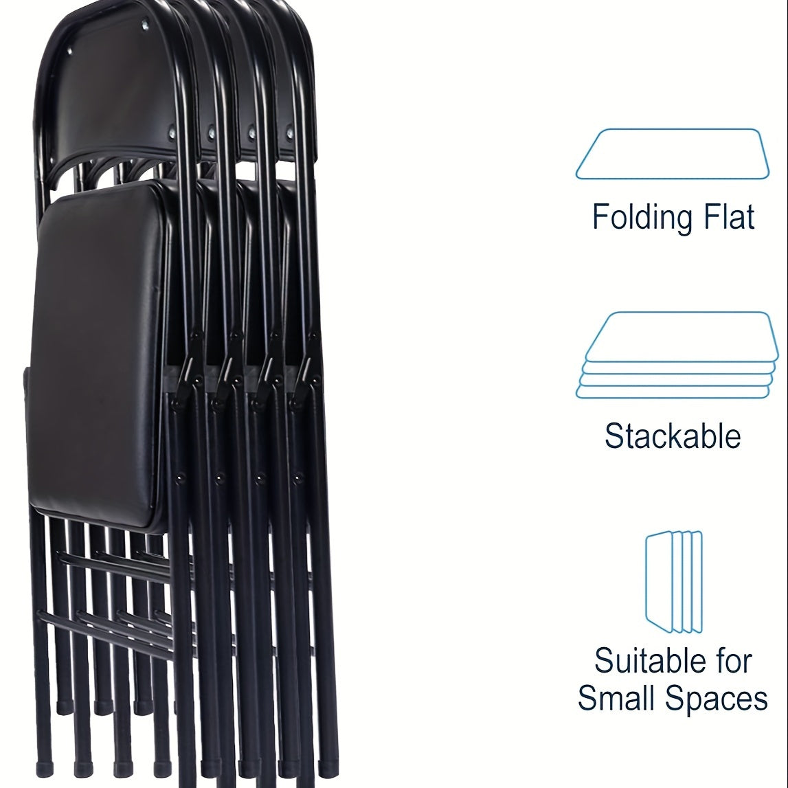 12 pack black folding chair set padded folding chairs steel