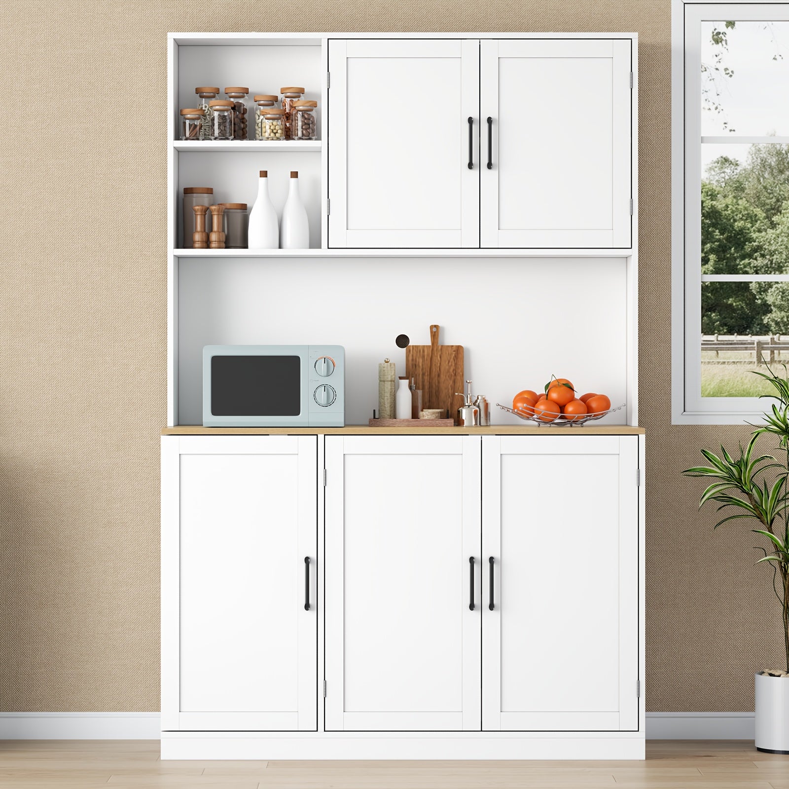 tall pantry storage cabinet 3 pull shelves modern kitchen