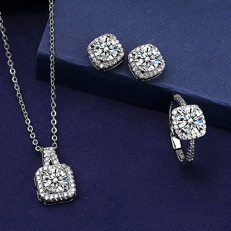 4pcs commemorative fashion shining earrings pendant necklace