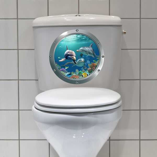 1    world toilet seat sticker mural creation