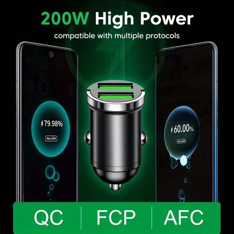 200w dual port mini usb car charger 5a rapid charging two