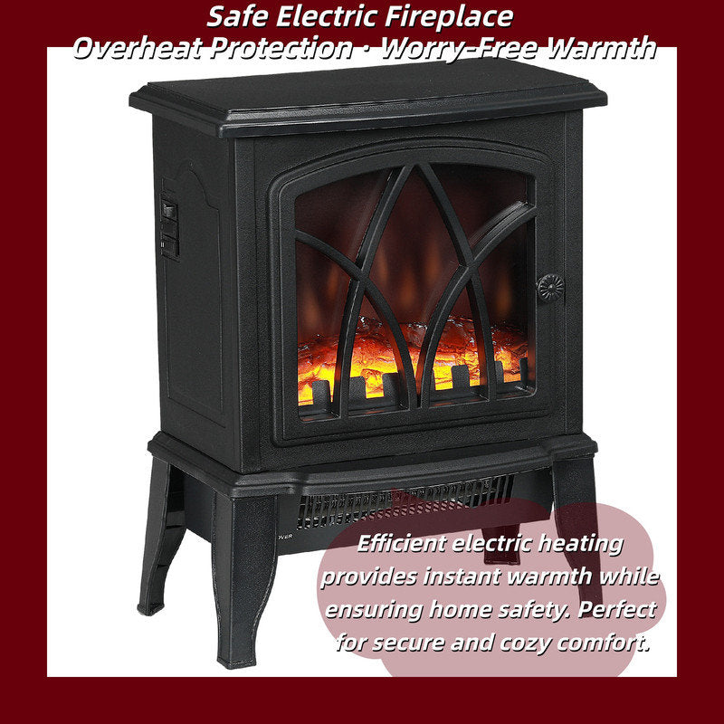 18 Freestanding Electric Fireplace Stove Heater With Realistic Flame Dual Heat Settings Overheating Protection Portable For Any Room