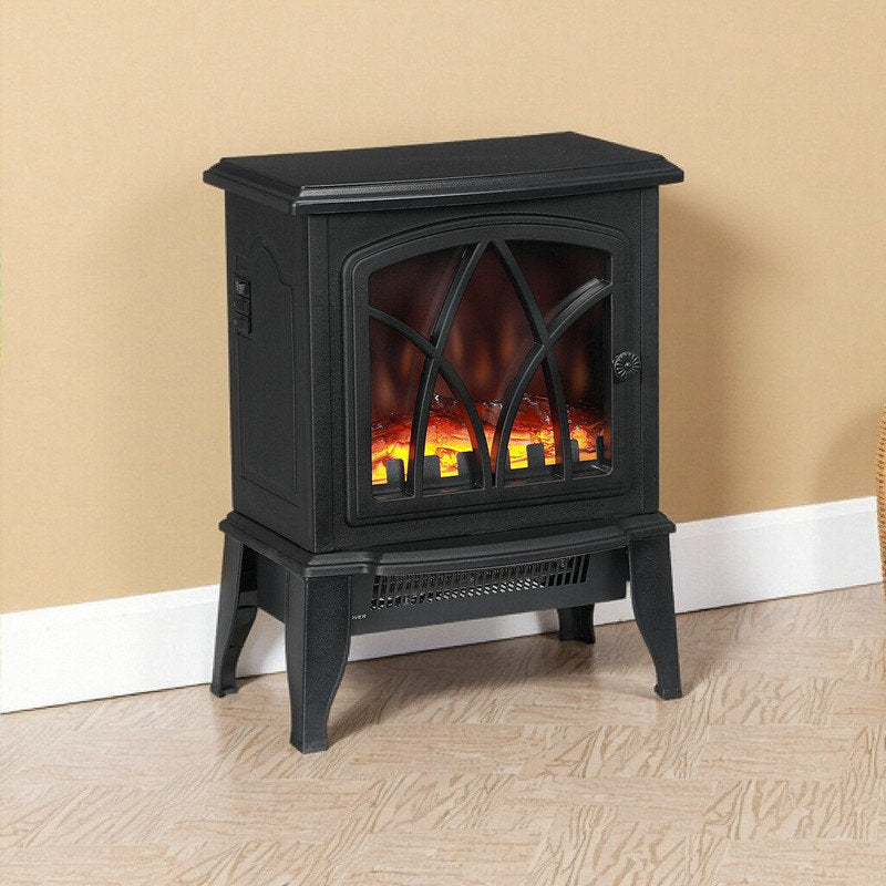 18 Freestanding Electric Fireplace Stove Heater With Realistic Flame Dual Heat Settings Overheating Protection Portable For Any Room